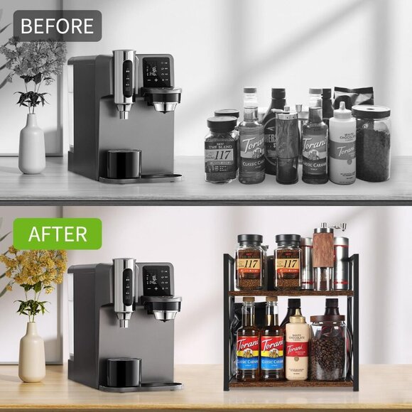 Coffee Bar Accessories Organizer, Spice Rack Organizer, Kitchen Counter Shelf - Picture 6 of 7